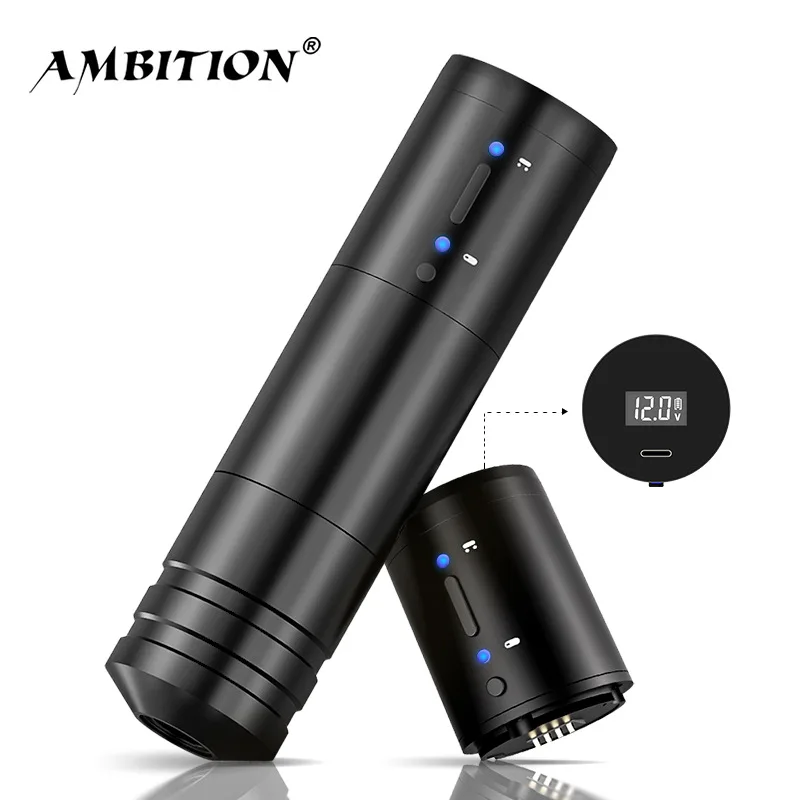 Tattoo Pen 34mm, Portable Lithium Battery Tattoo Machine, Eyebrow Microblading Kit, Rechargeable, Professional Tattoo Needle Set
