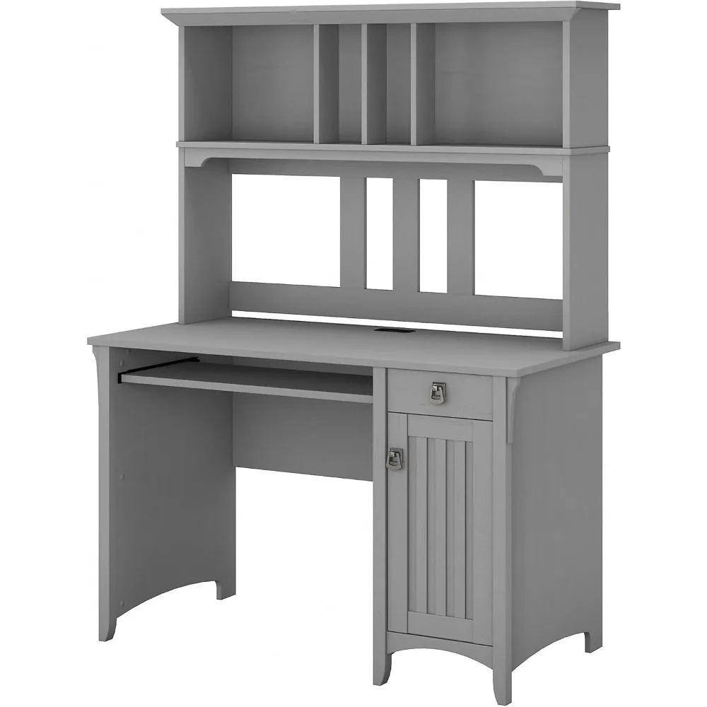 Escritorio para computadora con aparador | Mesa de estudio con cajones, gabinetes y bandeja extraíble para teclado/portátil | Escritorio de oficina en casa moderno