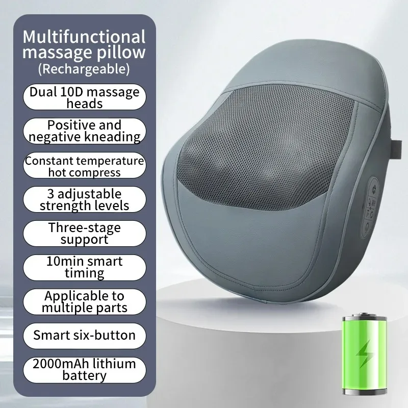 

Cervical massage pillow Cross-border hot compress kneading pillow Back waist shoulder and neck massager Multifunctional massager