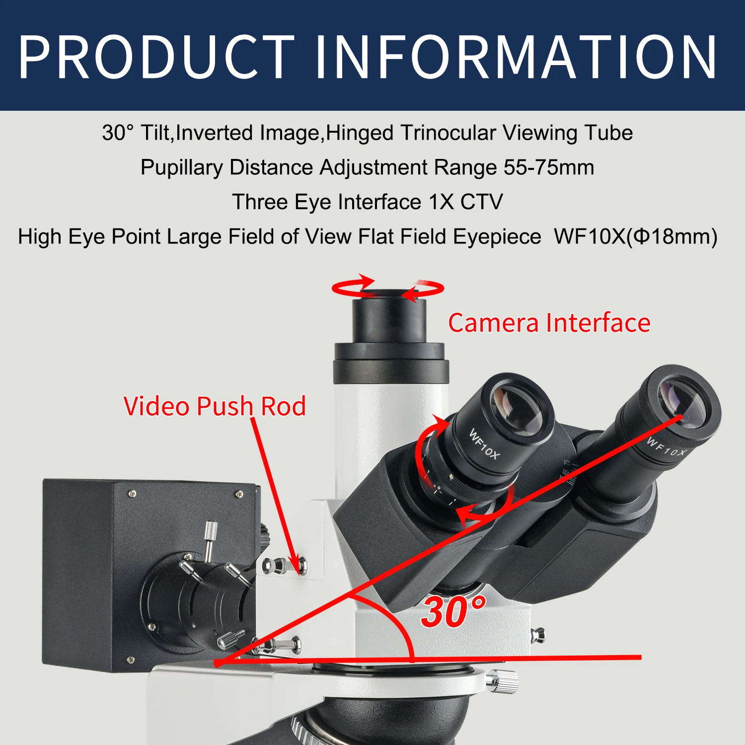 KOPPACE 50X-400X 야금 현미경 상부 및 하부 조명 시스템 접안렌즈 PL10X