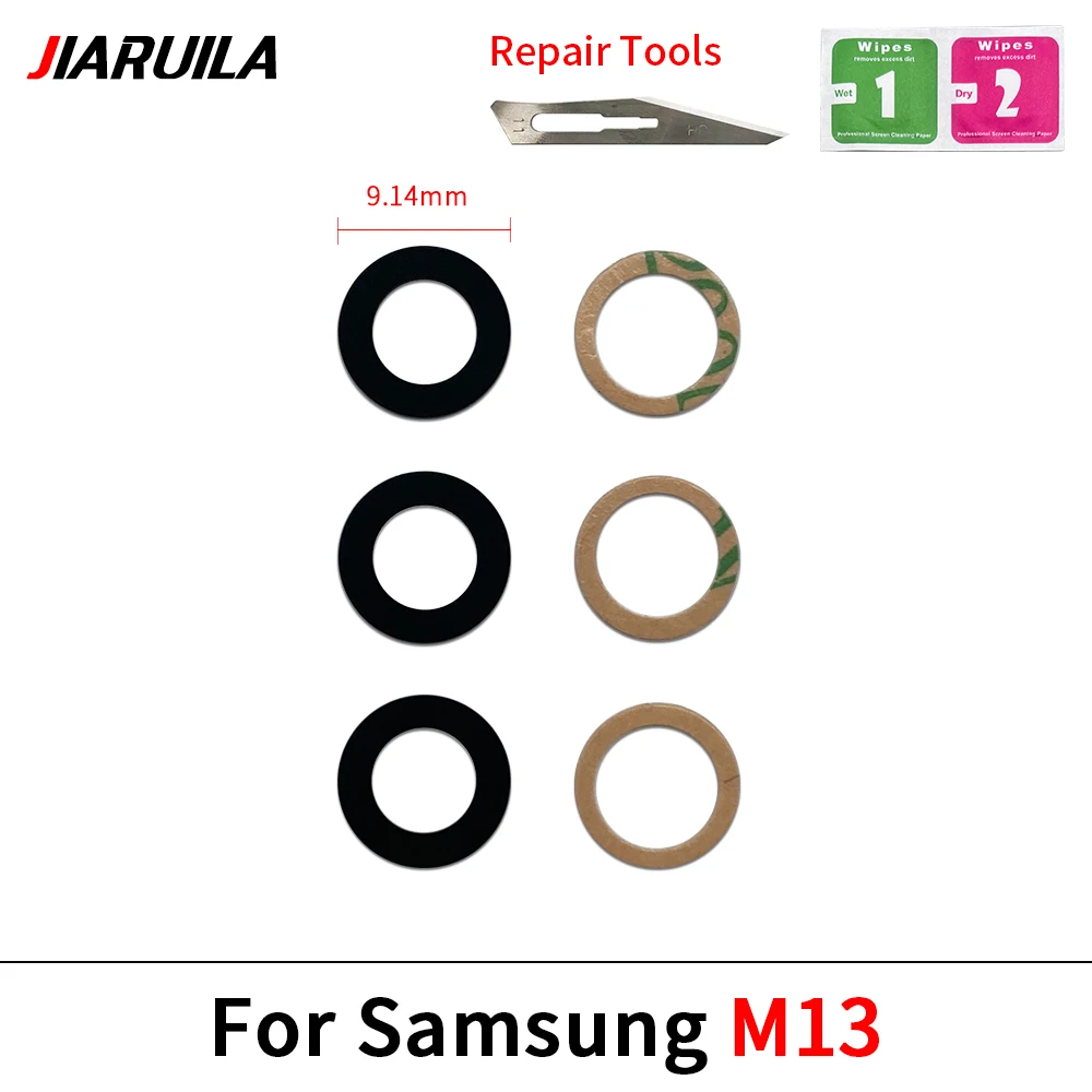 10Pcs , Back Camera Glass  For Samsung M02 M02S M11 M13 M23 M33 M42 M52 M32 5G Rear Camera Cover Lens Sticker Adhesive