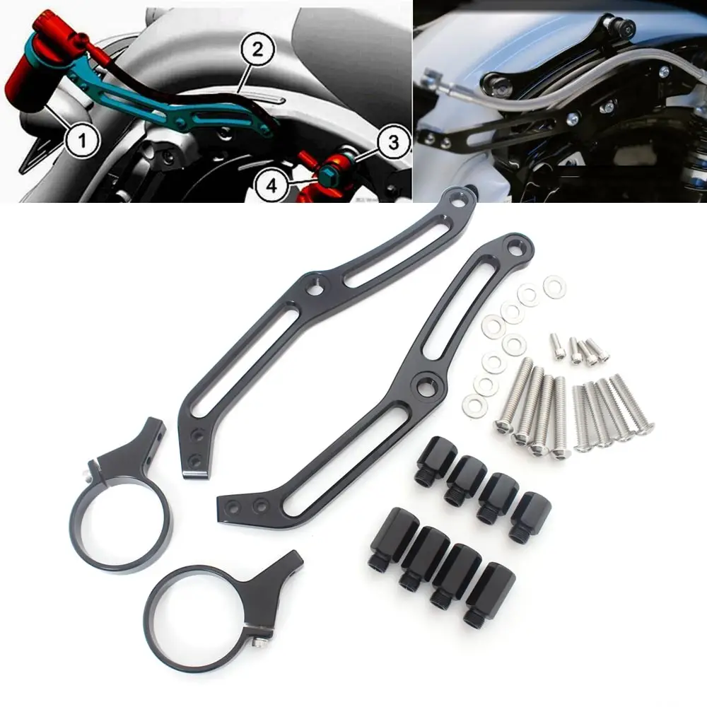 

Motorcycle Remote Reservoir Shock Absorber Mount Bracket Kit For Harley Touring Road King Electra Street Glide CVO 2014-2023