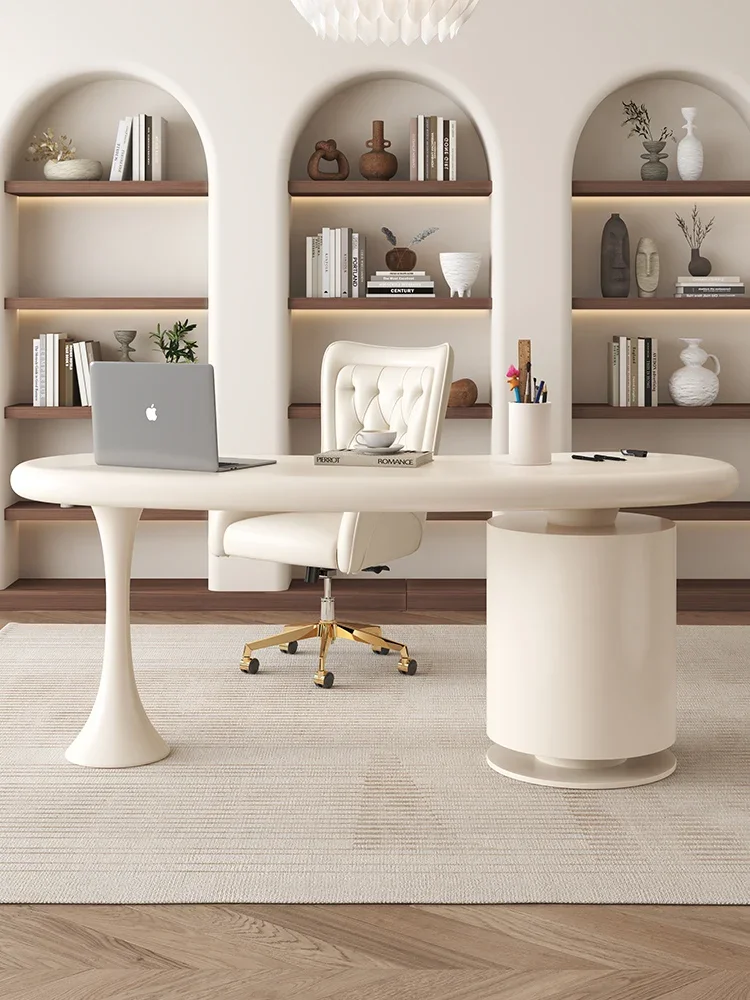 

Стол во французском кремовом стиле, легкий роскошный минималистичный стол для домашнего офиса, высококачественный дизайнерский компьютерный стол