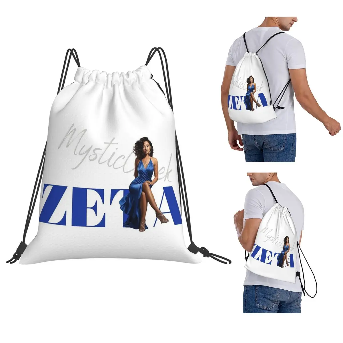 Zeta Phi Beta Sorority Greek Letter 1920 Backpacks Fashion Drawstring Bags Sports Bag Book Bags for Travel School