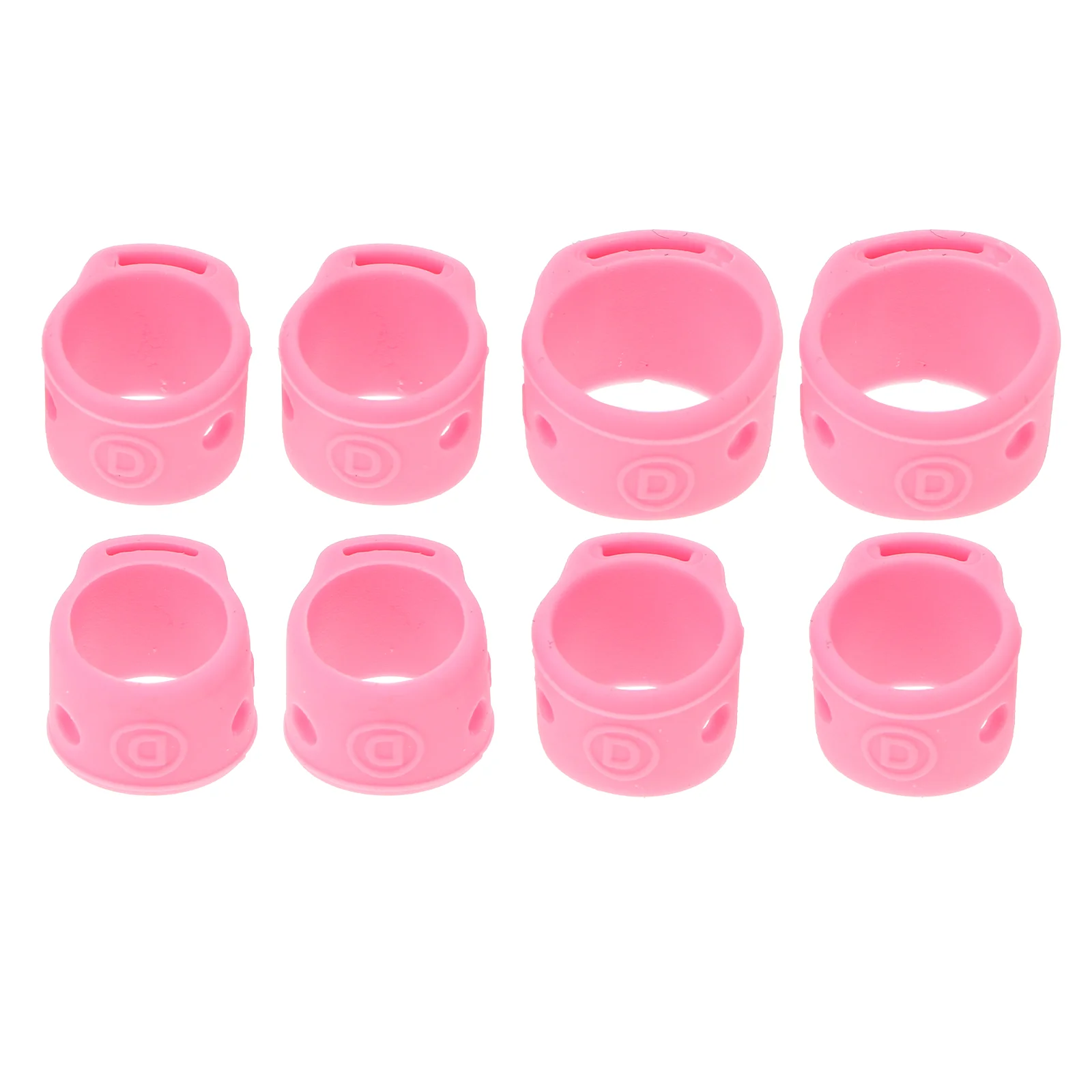 8 Pcs Finger Picks Tape Nails Practice Cover Anti- Skid Pink Silica Gel