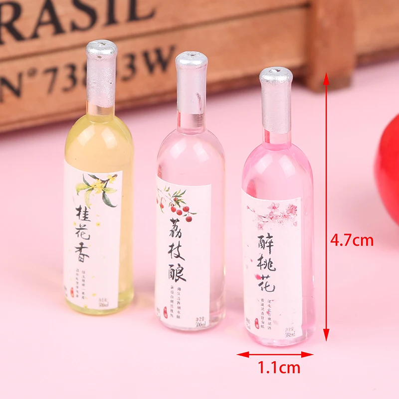 5 Buah 1/12 Miniatur Rumah Boneka Mini Resin Botol Minum Botol Anggur Simulasi Minuman Model Mainan Bermain Boneka Rumah Boneka Aksesoris