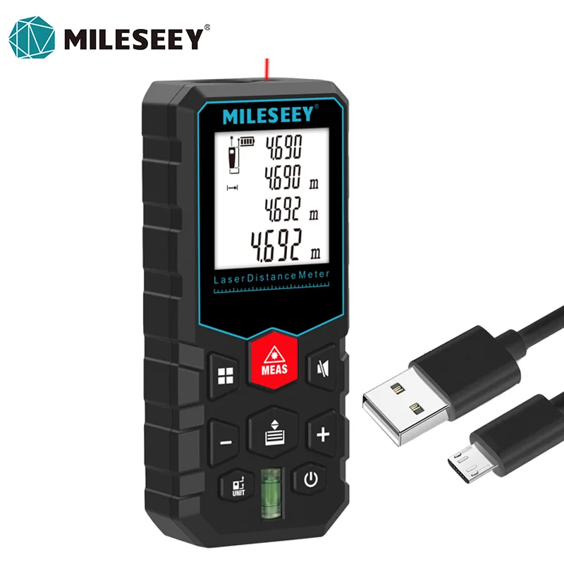 

Mileseey Laser Distance Meter X5 Rechargeable Laser Digital Tape Rangefinder Trena Metro Laser Range Finder Measuring Tape