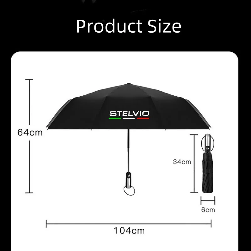 Car Automatic Folding Windproof Sunshade Umbrella For Alfa Romeo STELVIO Auto Accessories