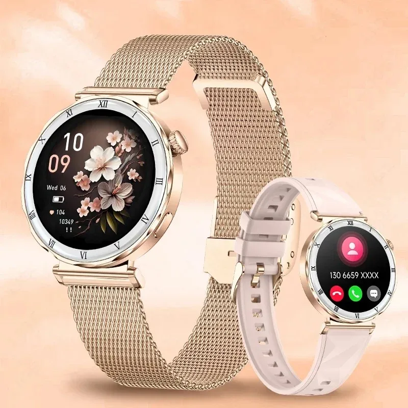 

New Fashion Smart Watch Women AMOLED Screen Bluetooth Call Watches Custom Dials Female Health Music Sport Ladies Smartwatch 2026