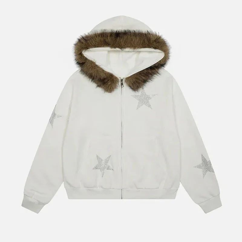 Damska bluza sportowa z kapturem na jesień i zimę 2025, styl Y2K, moda amerykańska, bluza z kapturem w stylu high street, kurtka w stylu BF.