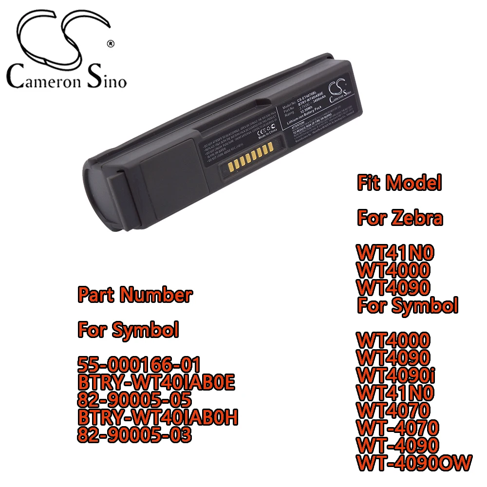 

Barcode Scanner Battery For Zebra WT41N0 WT4000 WT4090 For Symbol WT4000 WT4090 WT4090i WT41N0 WT4070 WT-4070 WT-4090 WT-4090OW