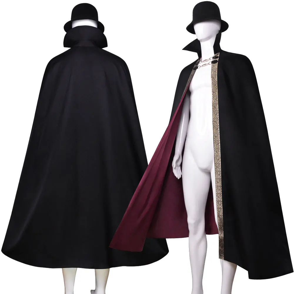 Vampier Jazz Halloween Cosplay Kostuums Grim Reaper Horror Party Wicca Gewaad Voor Kinderen Volwassen Kinderen Rollenspel Mantel Hoed