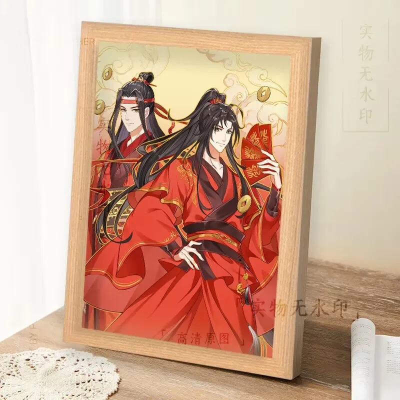 "Modao Ancestor" 주변 사진 프레임 Wei Wuxian LAN Wangji를 위한 간단한 고대 스타일 디스플레이 스탠드 및 장식 항목