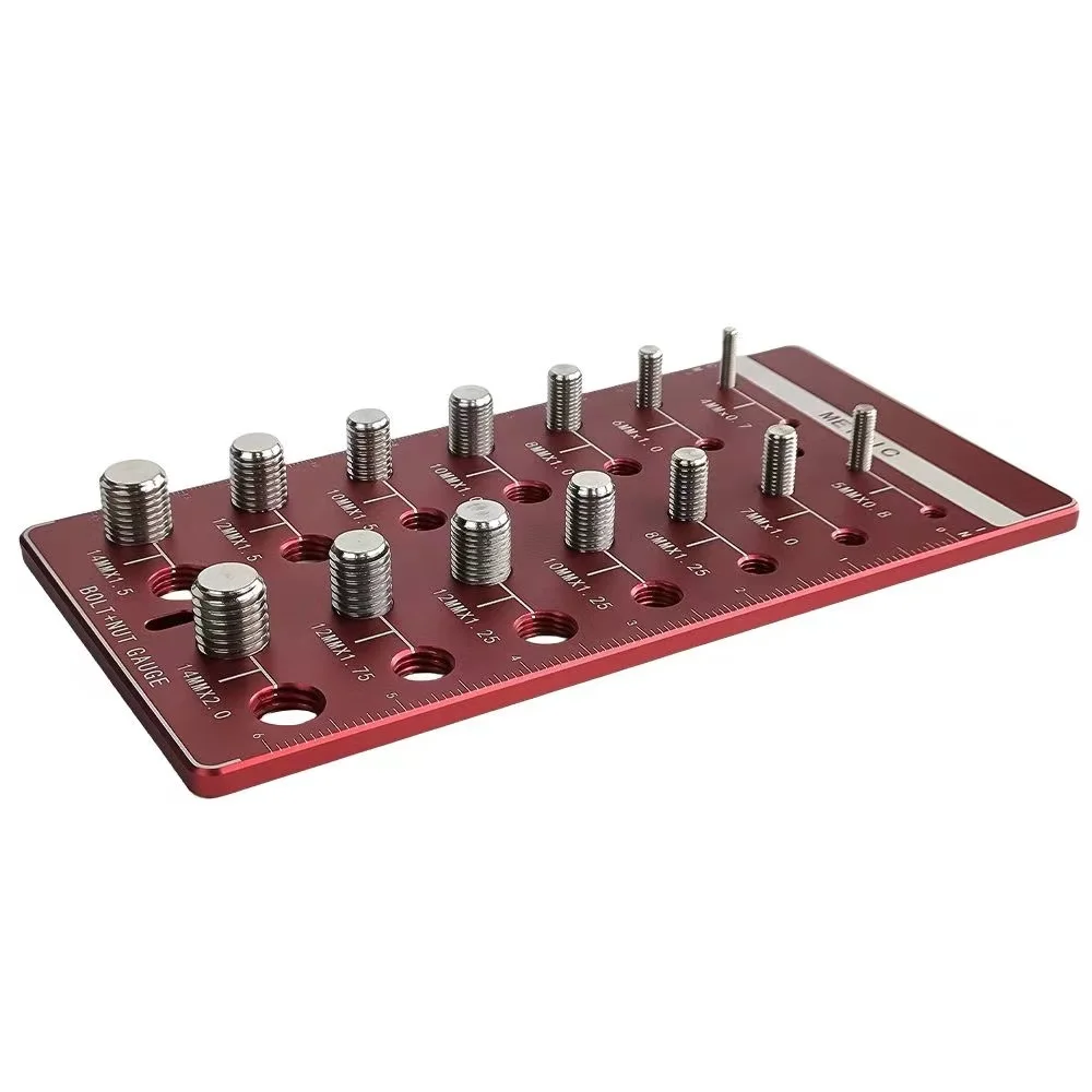 28-Piece Accurate Nut & Bolt Identifier Dual System Thread Checker With Visual Gauge Board Standard &Metric For Thread Measuring