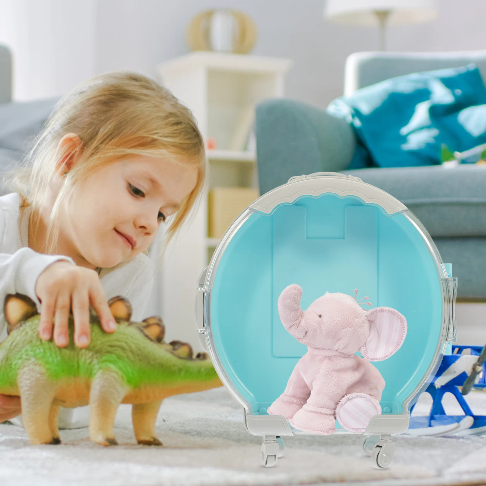 

Mini Travel Suitcase Simulated Storage Box Pretend Play House Decoration Luggage Case Multifunctional Kids Playhouse