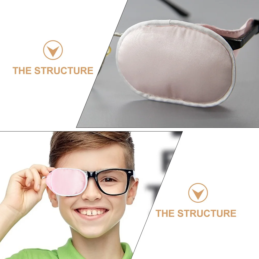

2 Pcs Eye Patch Glasses Cover Cloth Patches Strabismus Silk Single Covers