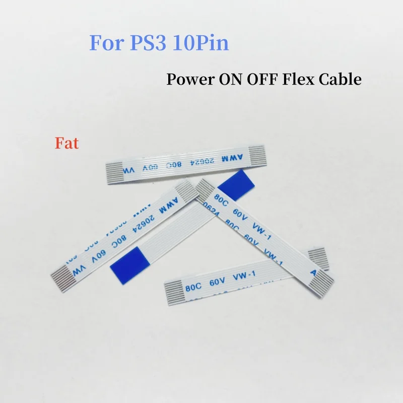 20 قطعة كابل مرن لشريط مفتاح الطاقة لـ PS3 قوة الدهون على إيقاف كابل شريط مسطح مرن 10Pin لـ PlayStation 3 وحدة تحكم الدهون