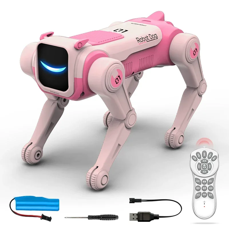 Intelligent RC Smart Robot Dog Multifunction Stunt RC Mechanical Dog Programmable Voice Command Bionic Robot Toy Children Gift