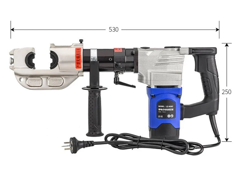 Electric Hydraulic Pliers LZ-400C Handheld Crimping Tool Strong Power Rechargeable Copper Aluminum Terminal Crimping Pliers