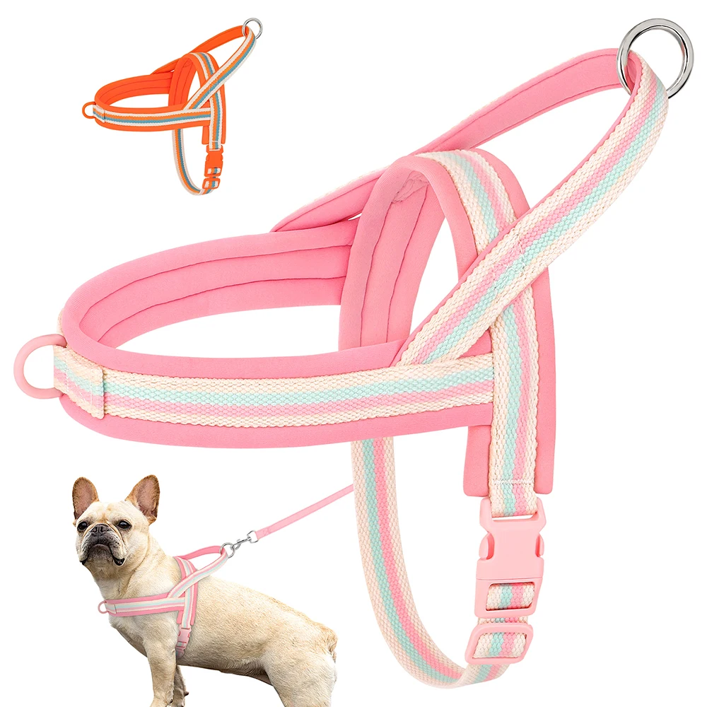 Small Medium Dog Harness Nylon Padded Dogs Harness Vest Adjustable Soft Outdoor No Pull Chihuahua Pet Puppy Harness Vest