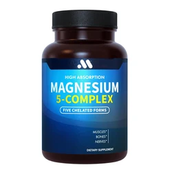 5-in-1 magnesium complex high absorption supplement suitable for nerves, muscles, and bones | 60 capsules|