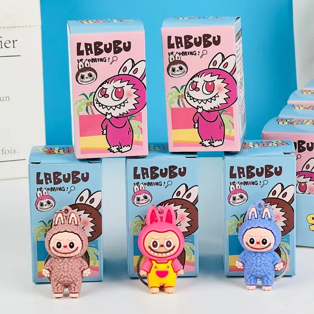 LABUBU Labubu Blindbox Puppe Schlüsselanhänger PVC kleiner Anhänger Mode niedlicher Cartoon Schlüsselanhänger Mystery Box Verpackungszubehör