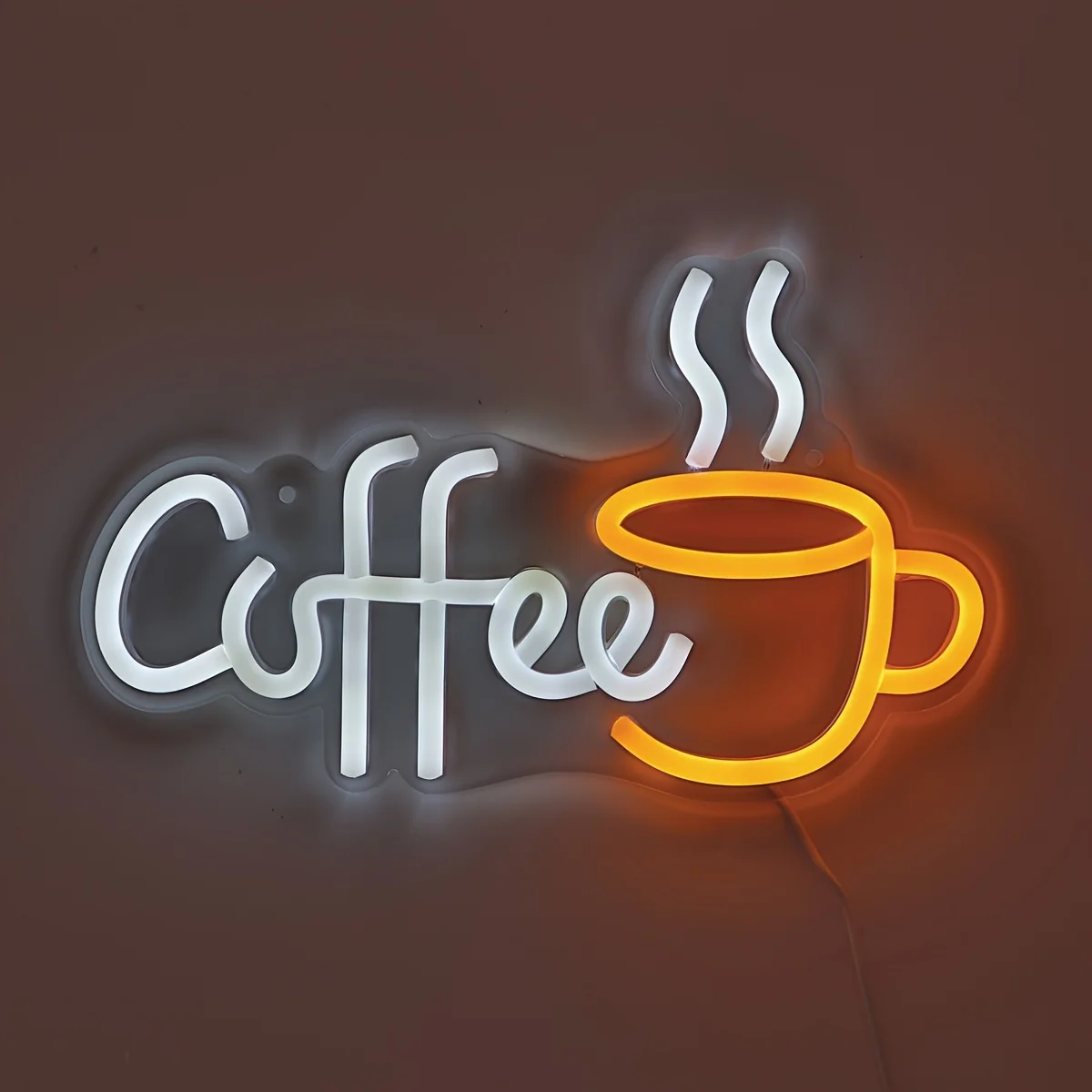 Coffee Neon Sign Love Letter with Cup LED Wall Neon Art Signboard for Coffee Shop Kitchen Restaurant Bar Decoration USB Powered