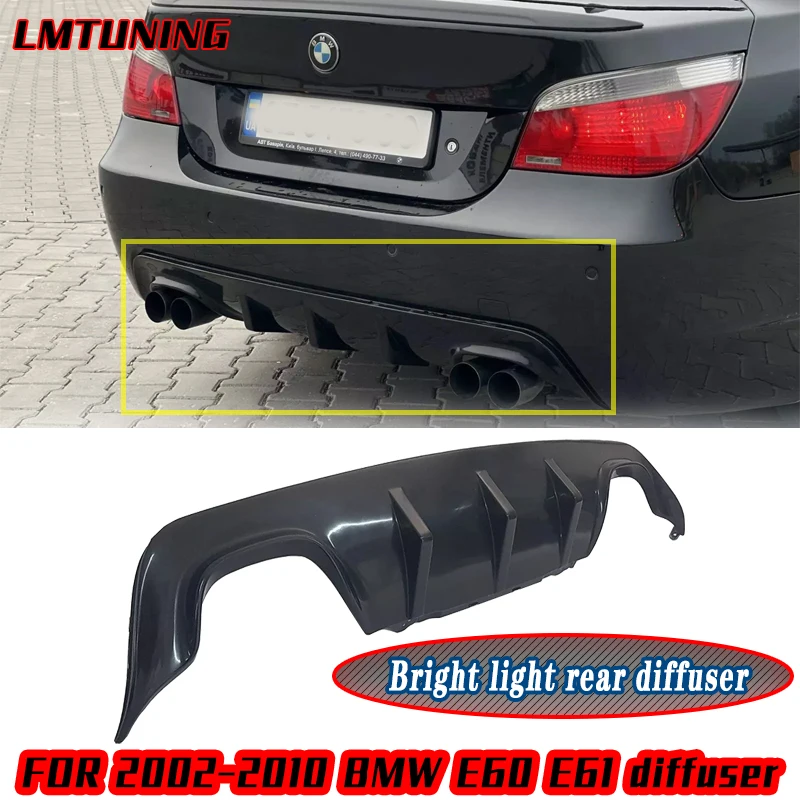 

For BMW E60 E61 diffuser rear MSPORT bumper spoiler Splitter 2 exhaust mpack Rear Lip body kit Spoiler Auto Parts Accessories