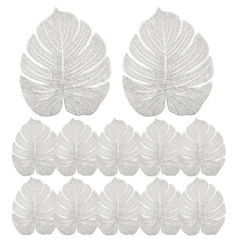 Table Placemat 12X Hollow Out Wipeable Turtle Leaves Placemats Elegant Table Mat Modern Placemats For Wedding Dinner Table