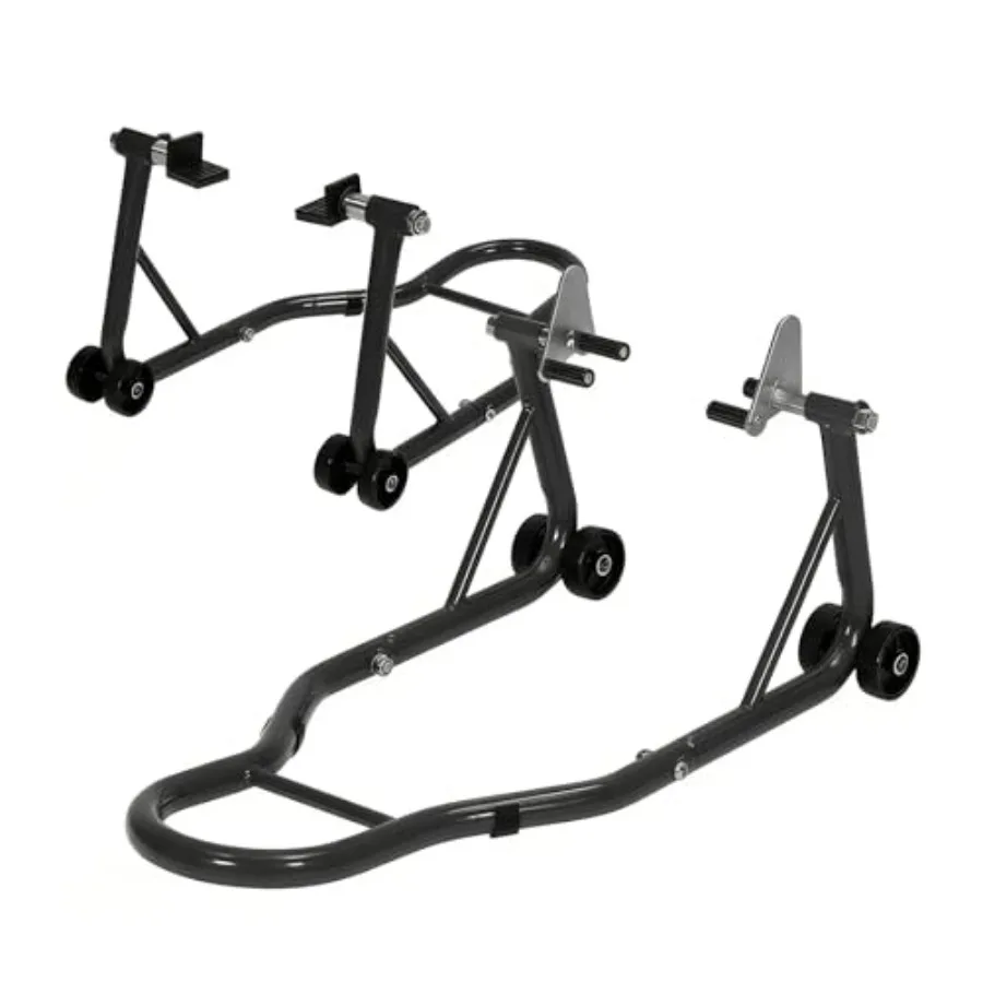 

Универсальная подставка для мотоцикла (передняя и задняя) с адаптерами-зубцами и регулируемой опорой для маятника, грузоподъемность 900 фунтов (450 кг)