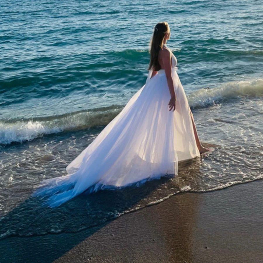 New Arrival White Ivory Soft Tulle Removable Train Detachable Skirt Wedding Boho Bride Dresses Bridal Overskirt