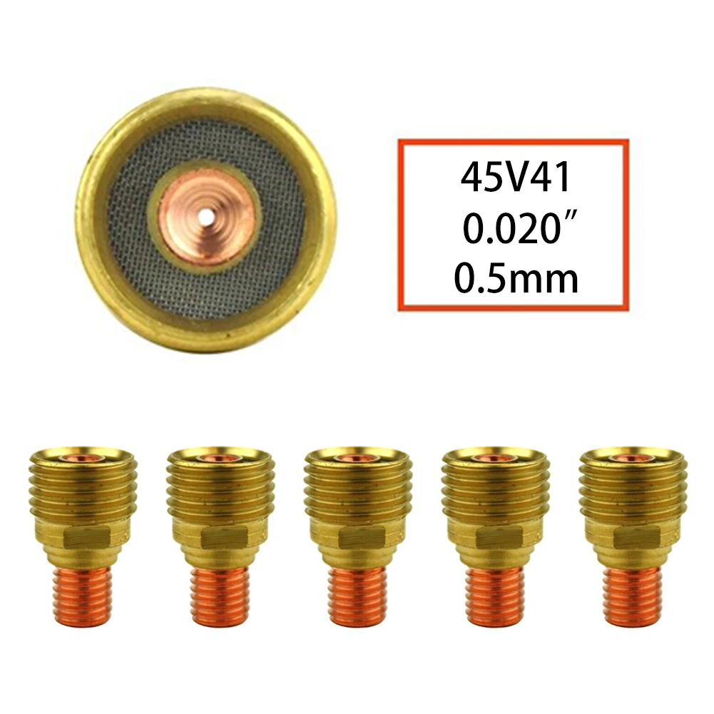 5pcs Collet Body Gas Lens Lenz Connector For TIG Welding Torches Series 9/20/25 With Gas Lens Set-Up Soldering Equipment