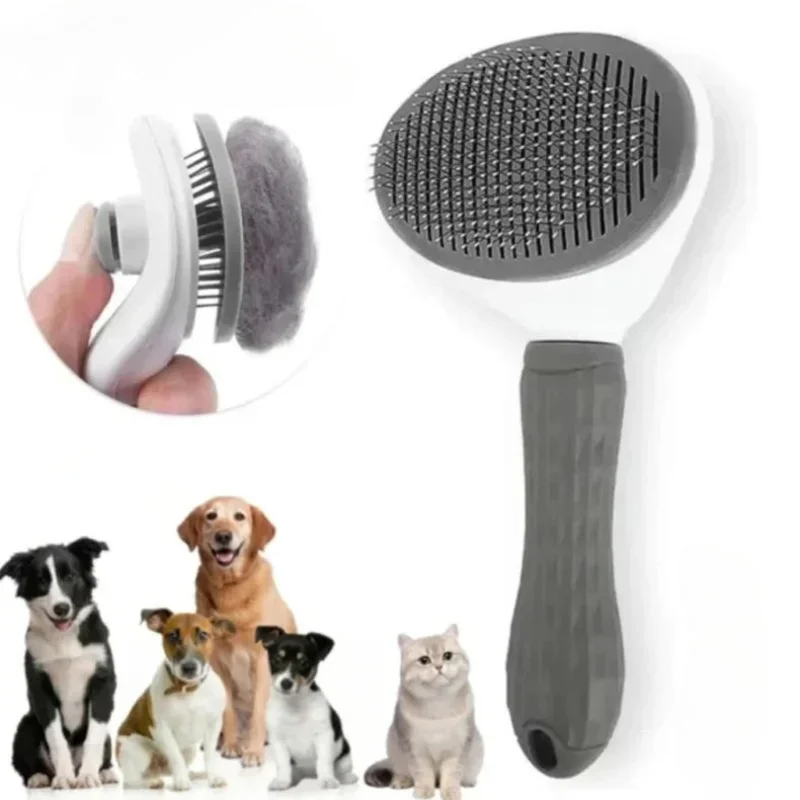 Pet Dog Brush Cat Comb Self Cleaning Pet Hair Remover Brush For Dogs Cats Grooming Tools Pets Dematting Comb Dogs Accessories