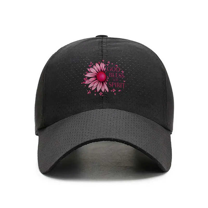 God Bless Your Spirit Pink Sunflower Quick Dry Baseball Cap for Men and Women