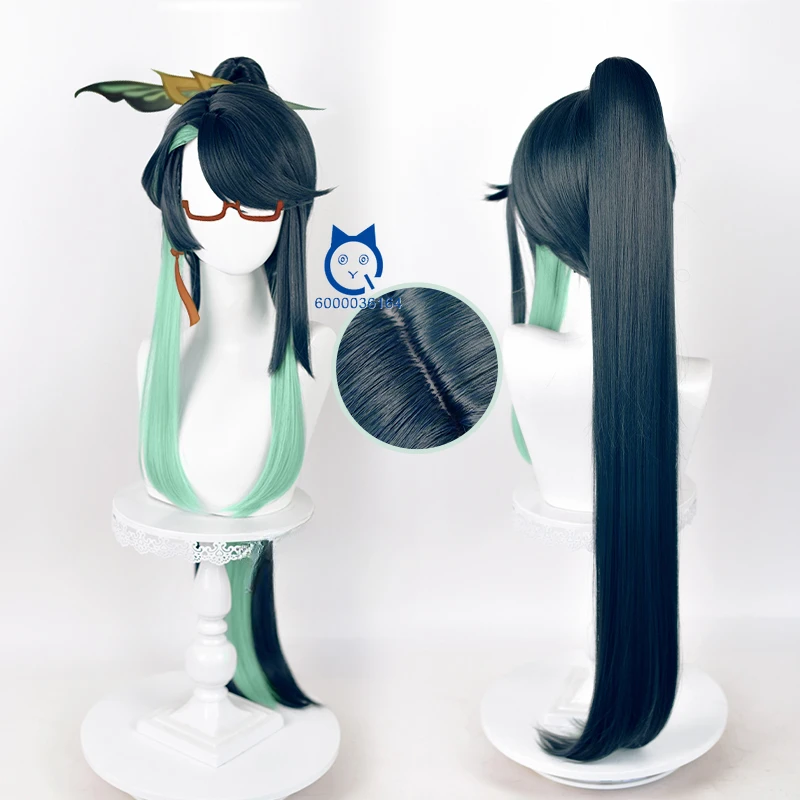 

Genshin Impact Anime Expo Cloud Retainer Cosplay Limited Edition Wig Xianyun Wig Dark Blue Green Heat Resistant Synthetic Wig