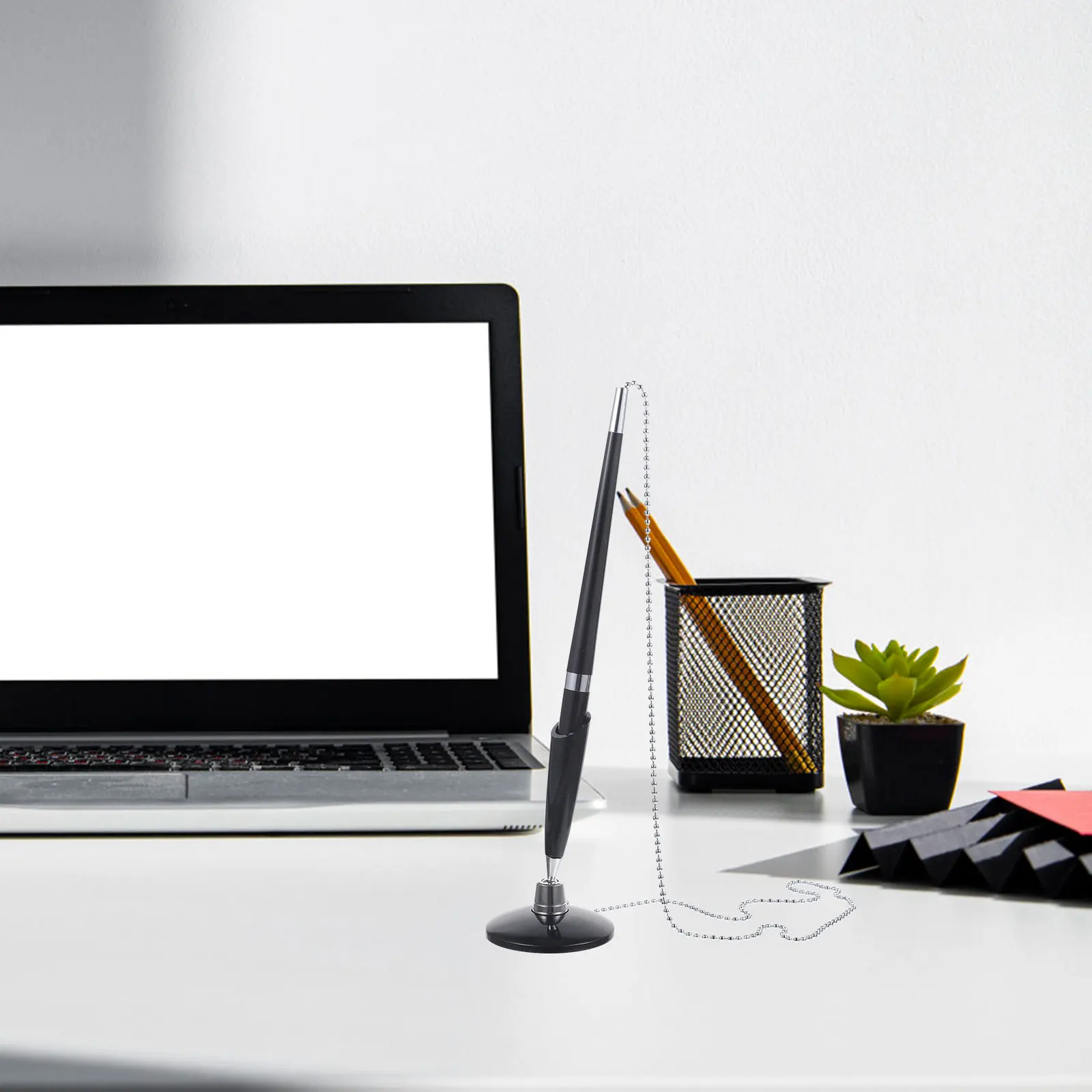 

2pcs Counter Pen Professional Ballpoint Table Fixed Signature Pen For Office Business Use Vertical Standing Design Smooth