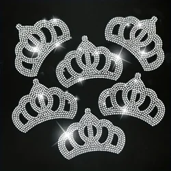 4 pezzi strass patch ferro su Hot Fix motivo corona vetro Hot fix donne cristallo sposa abito da sposa vestiti Applique