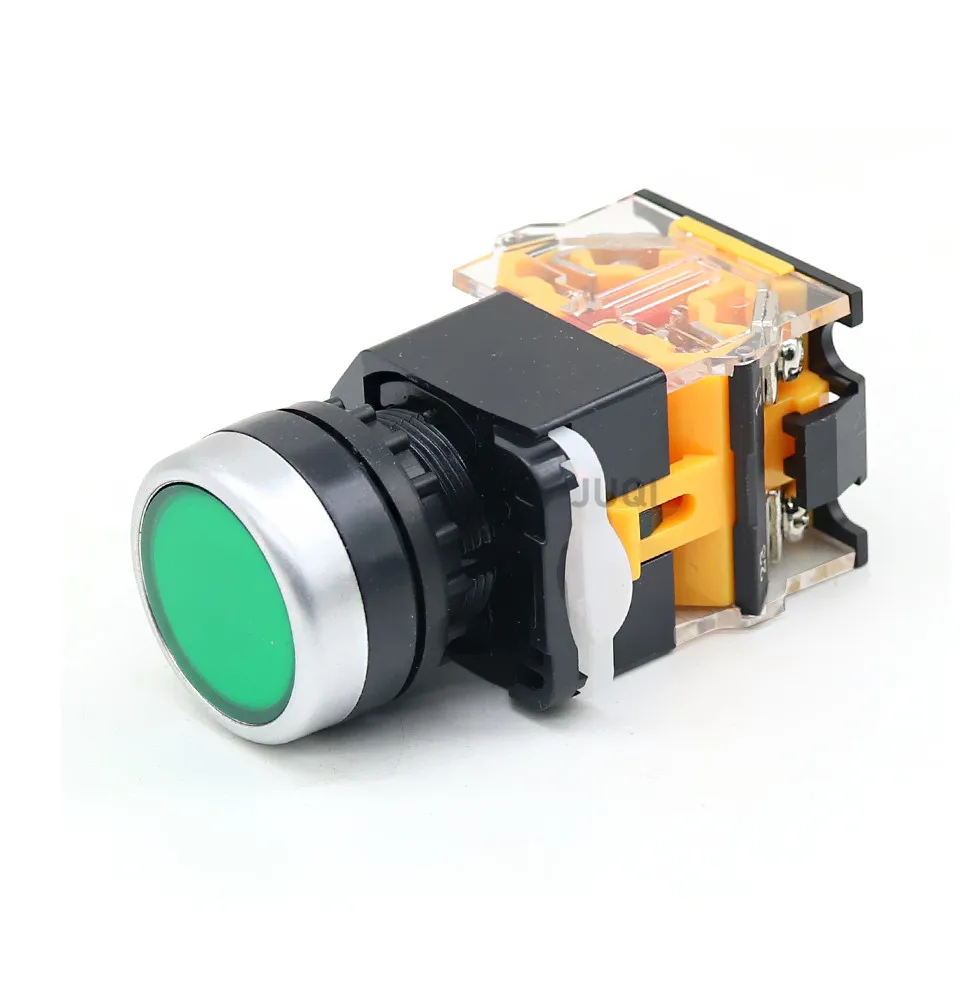 Button switch LA38-11 self reset power start stop 1NO/1NC silver contact circular jog switch button 22mm