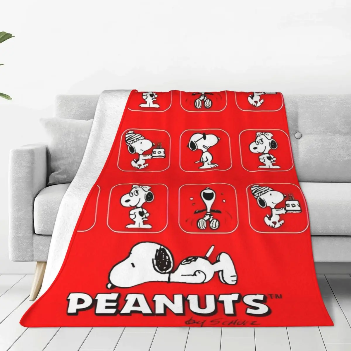 Snoopy Peanuts Blanket Quality Warm Throw Blanket Winter Airplane Travel Outdoor Funny Bedspread