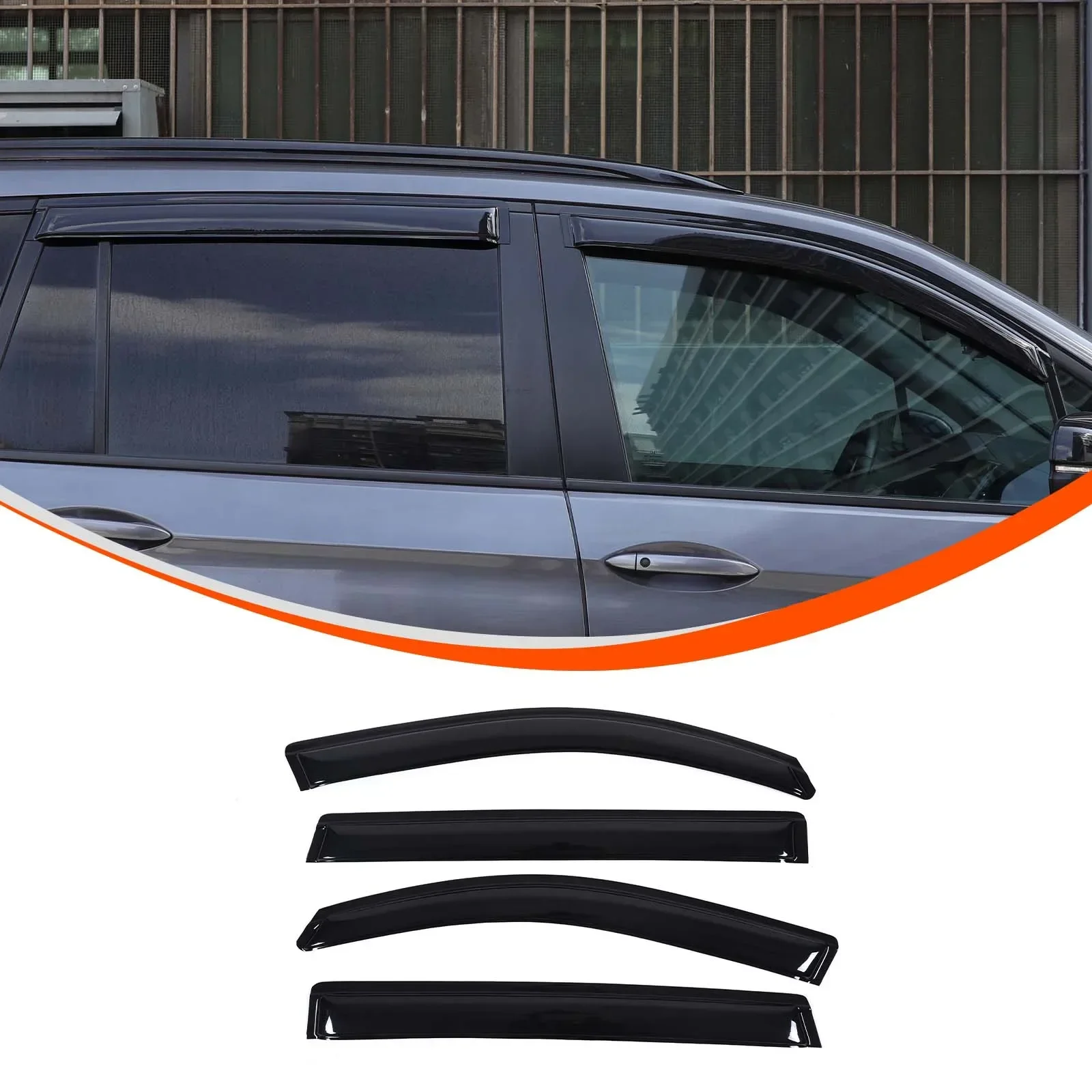 

For Honda Pilot 2015-2022 Car Window Visor Weather Shield Side Deflector Windshield Weather Shield ABS Accessories 4 Pcs