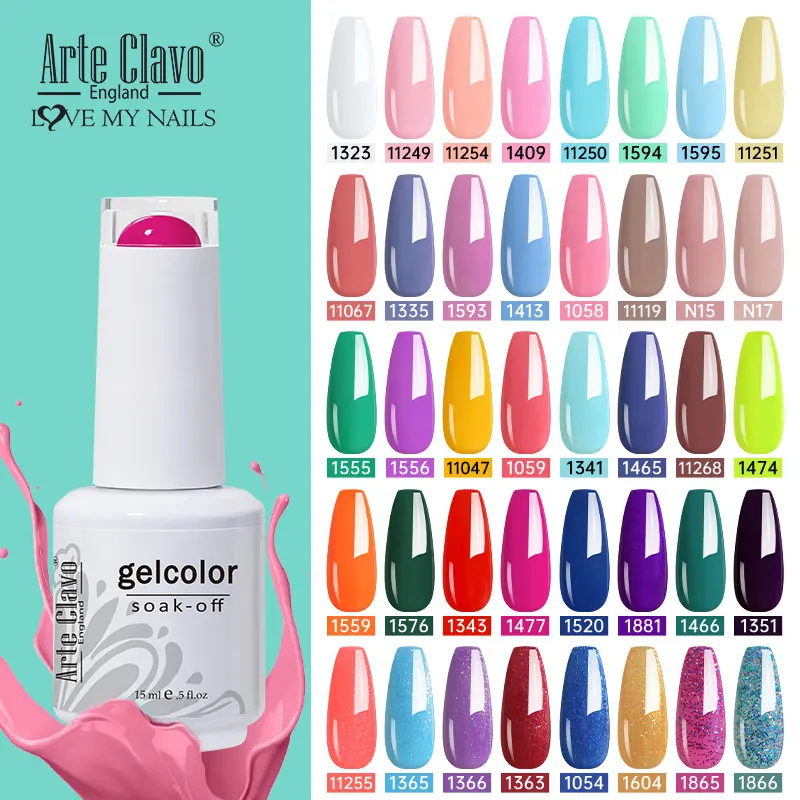 Arte Clavo – ensemble de vernis à ongles en Gel Semi-permanent, 15ml, à trempage, UV, LED, été, offre spéciale