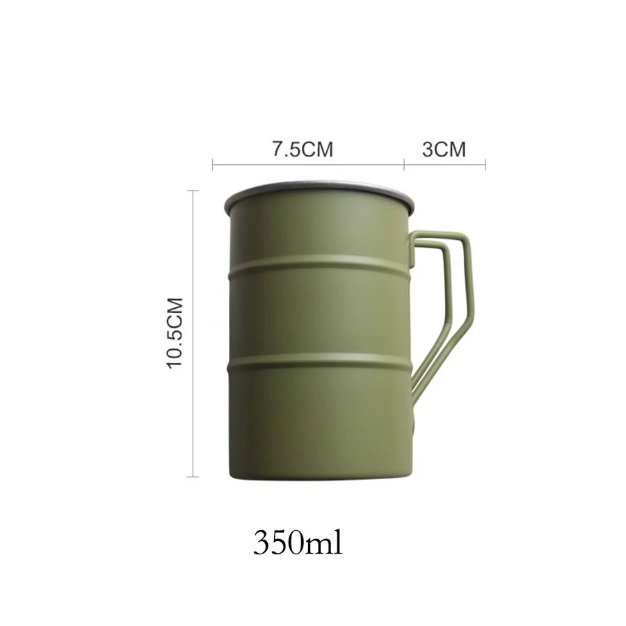 Kubek w stylu kempingowym Kubek na wodę 350 ml Outdoor 304 Stal nierdzewna Marco Industrial Style Retro Stary Kreatywny Kubek na piwo do kawy Piknik