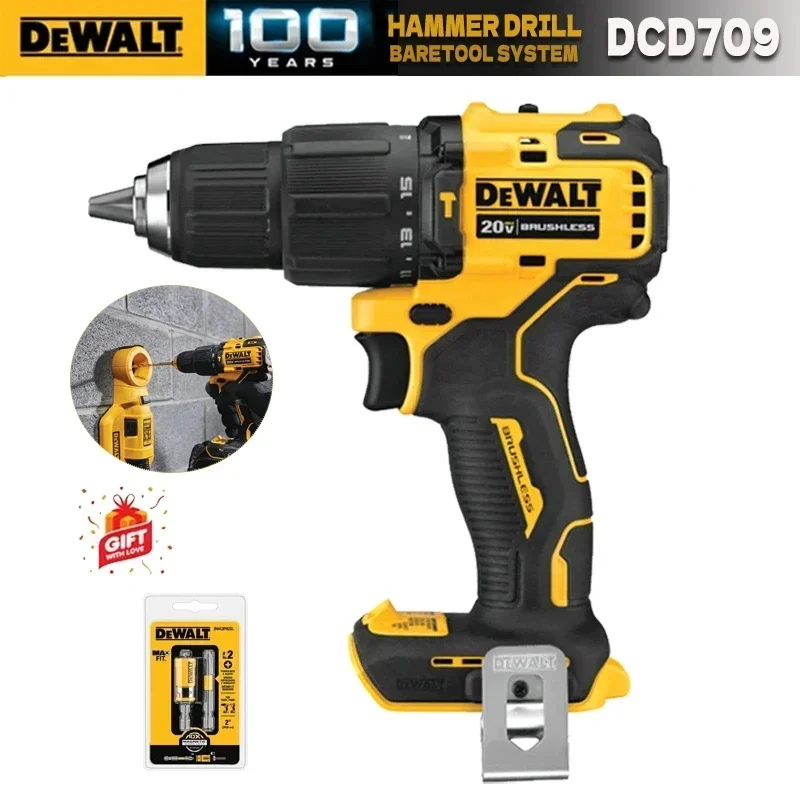 DEWALT DCD709 20V Brushless Cordless Compact Hammer Drill Driver Kit 1650RPM 65NM Lithium DCD709B Power Tools Only