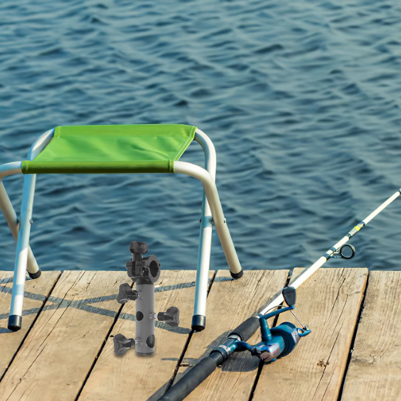 

1 set European Style Fishing Tackle Station Umbrella Bait Holder Rack Multi-functional Sturdy Fishing Rod Stand