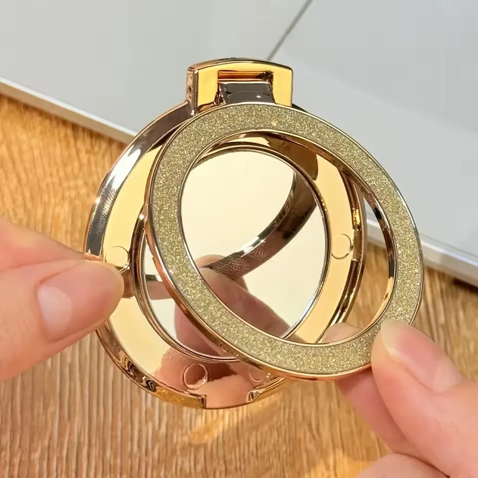 Glitter suporte do telefone móvel anel aperto espelho redondo suporte de montagem celular para iphone samsung xiaomi universal telefone kickstand