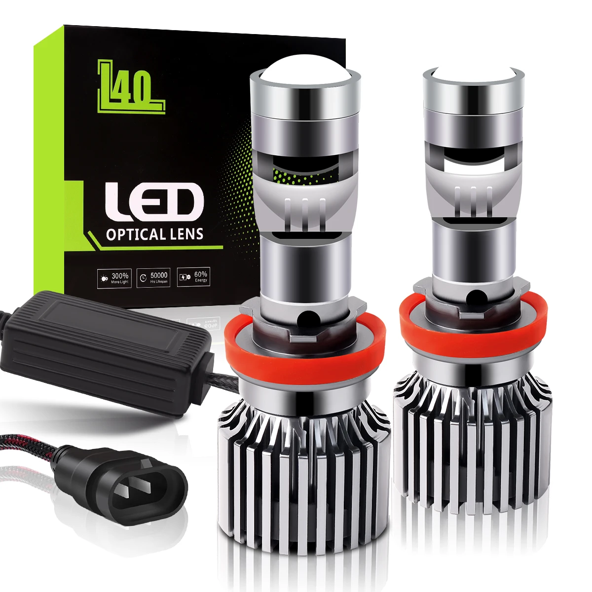 

2Pcs H8 H11 H4 H7 Led Projector Lens 9005 HB3 9006 HB4 9012 Hir2 Car Headlight Bulbs Canbus 90W 18000LM Powerful Mini Lamp