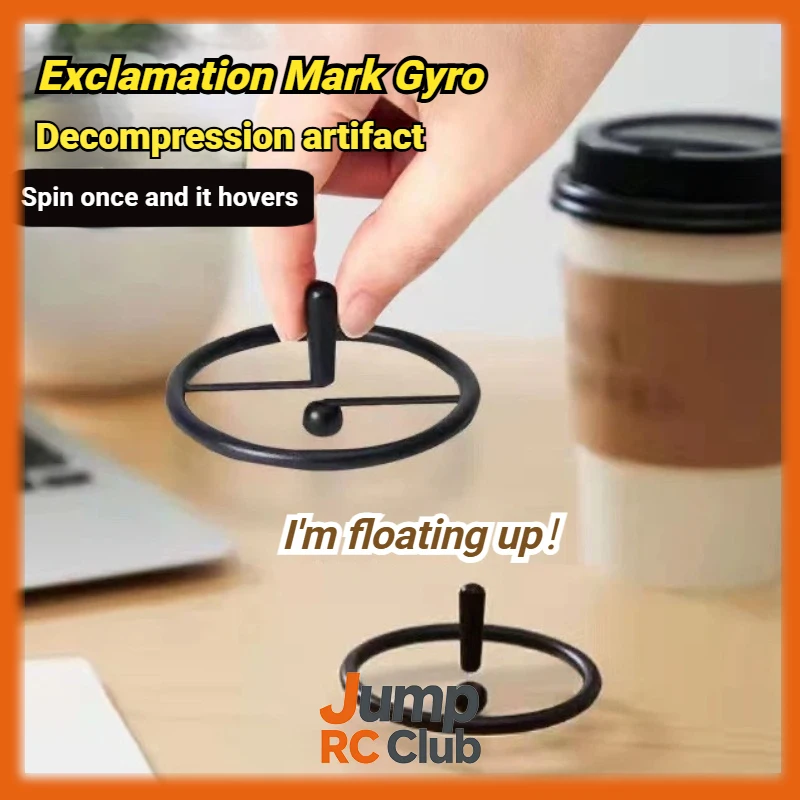 Exclamation Mark Floating Fidget Spinner Stress Relief Mini Desk Toy Spinning Gyroscope Fun Decompression Gadget for Kids Adults