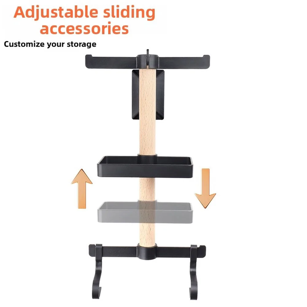 Bike Gear Rack Silent Edition/Screw Style Beech Wood Nylon No-drill All-in-One Wall-Mounted Storage Hanging Bag view 5