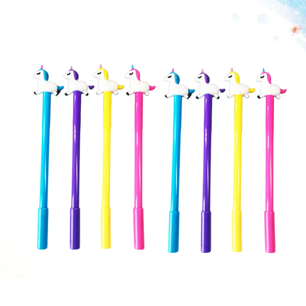 

8 Pcs Cute Gel Pen Signature Creative Black Ink Pens Stationery Cartoon