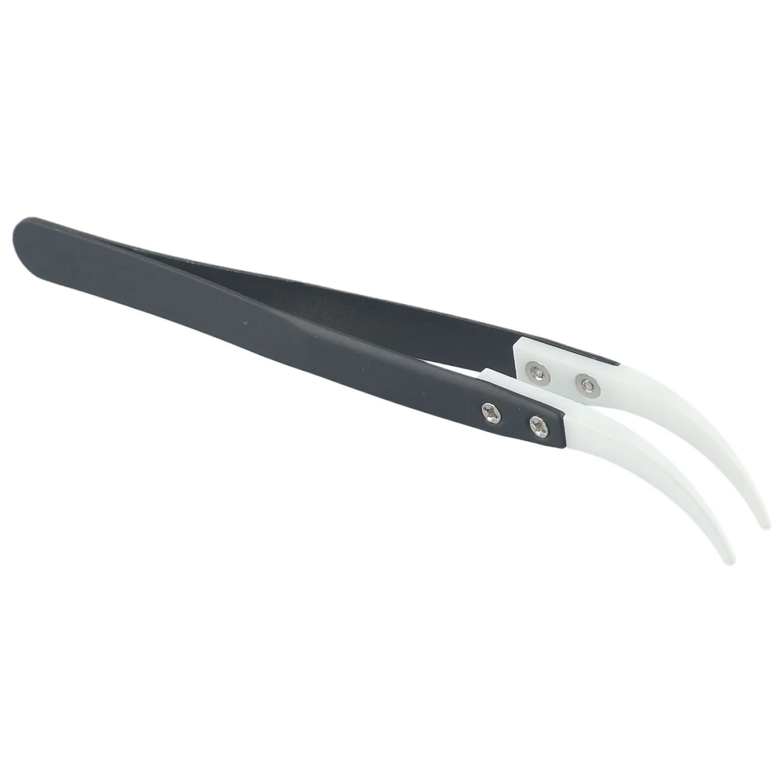 Ceramic Tweezers Reverse Tweezers High Temperature Silver And Black Solder Resistant Stainless Steel + Ceramic